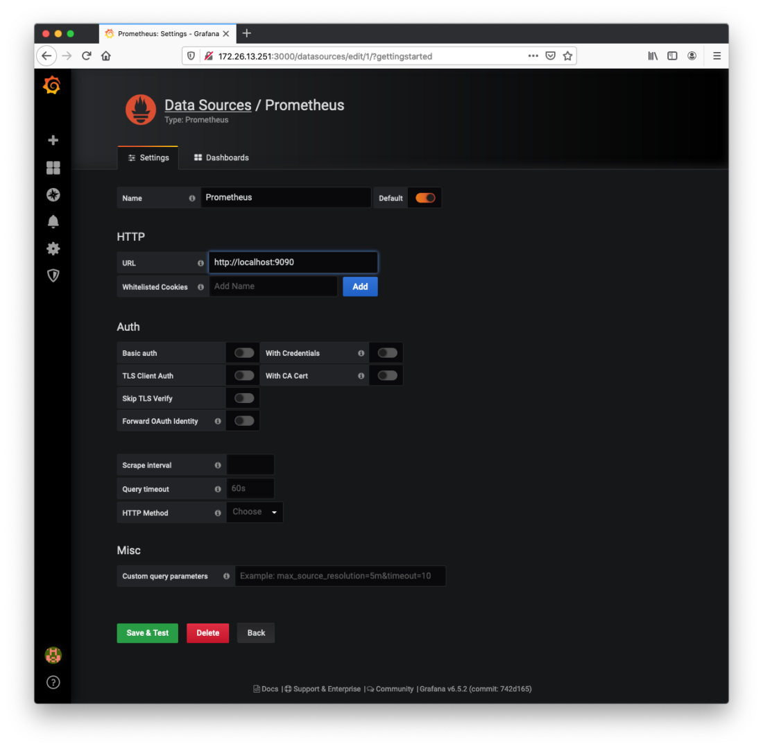 Configurando Prometheus como fuente de datos de Grafana