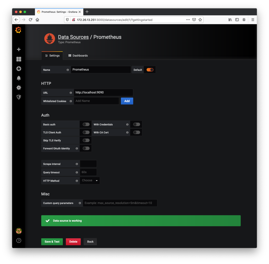 Configurando Prometheus como fuente de datos de Grafana