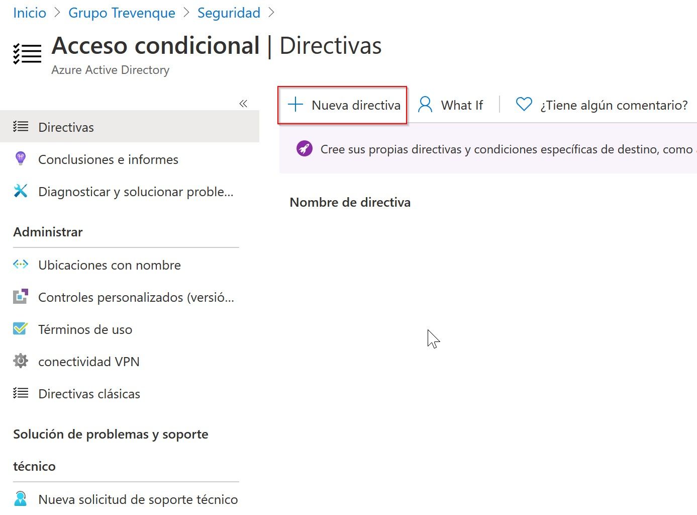 Directivas de acceso condicional