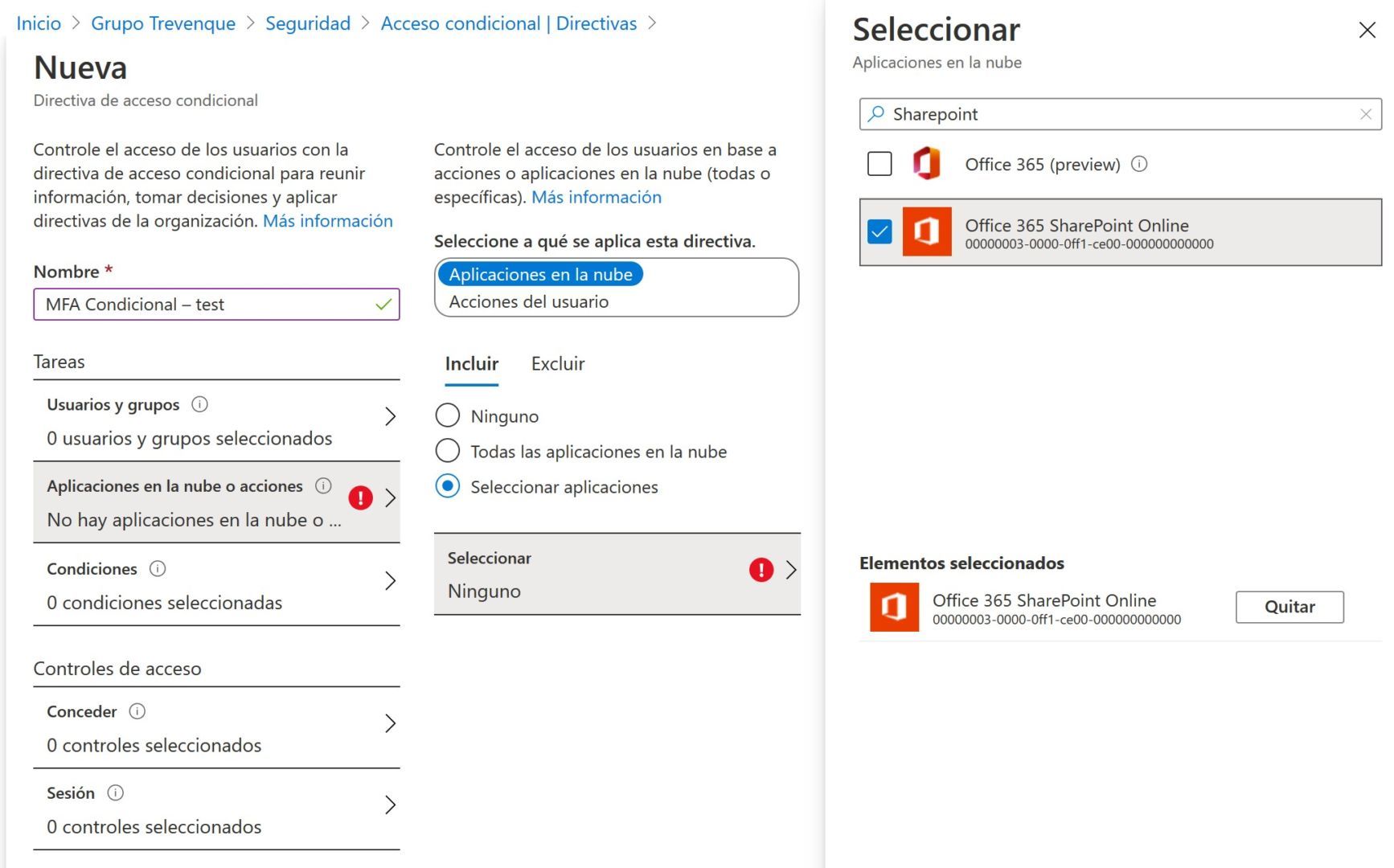 Nueva directiva de Acceso Condicional