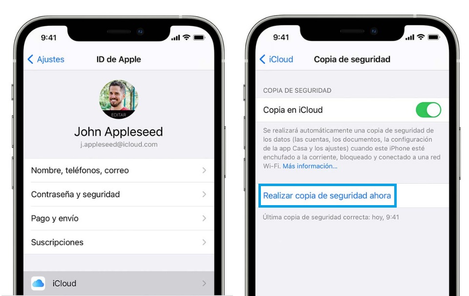 Copia de seguridad iCloud