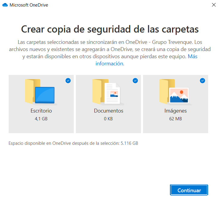 Copia de seguridad One Drive